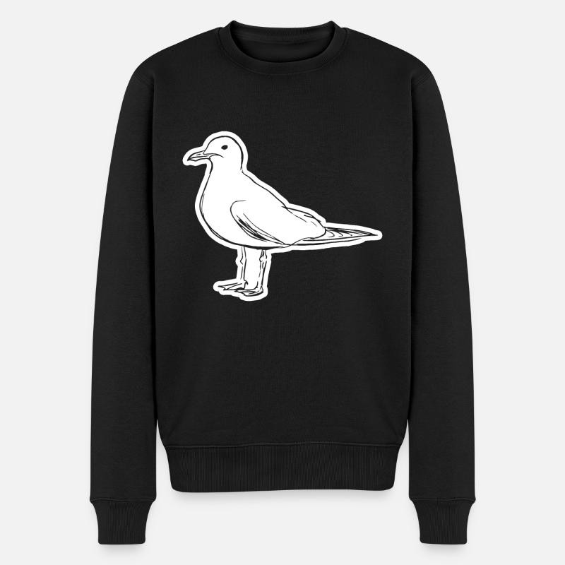 Möwe - Männer Premium Bio Pullover - Schwarz