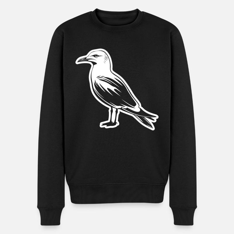 Möwe - Männer Premium Bio Pullover - Schwarz