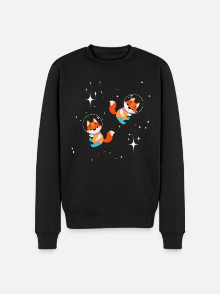 Astronaute Fox - Pull Premium bio Homme - noir