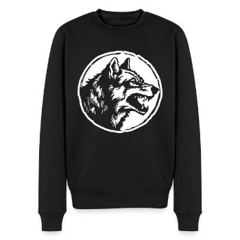 Wolf - Männer Premium Bio Pullover - Schwarz - Vorne - Nico (187cm)