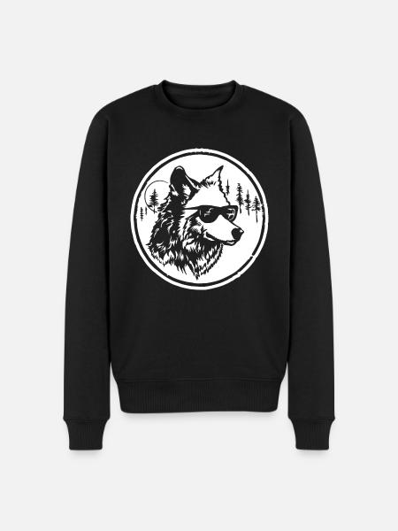 Wolf - Men's Premium Organic Jumper - black