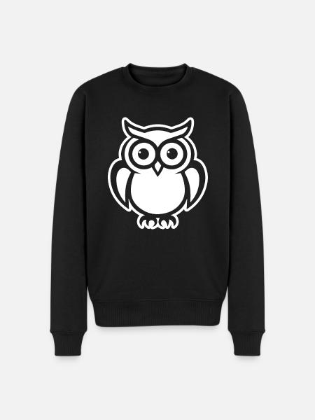 Eule Eulen Vogel - Männer Premium Bio Pullover - Schwarz