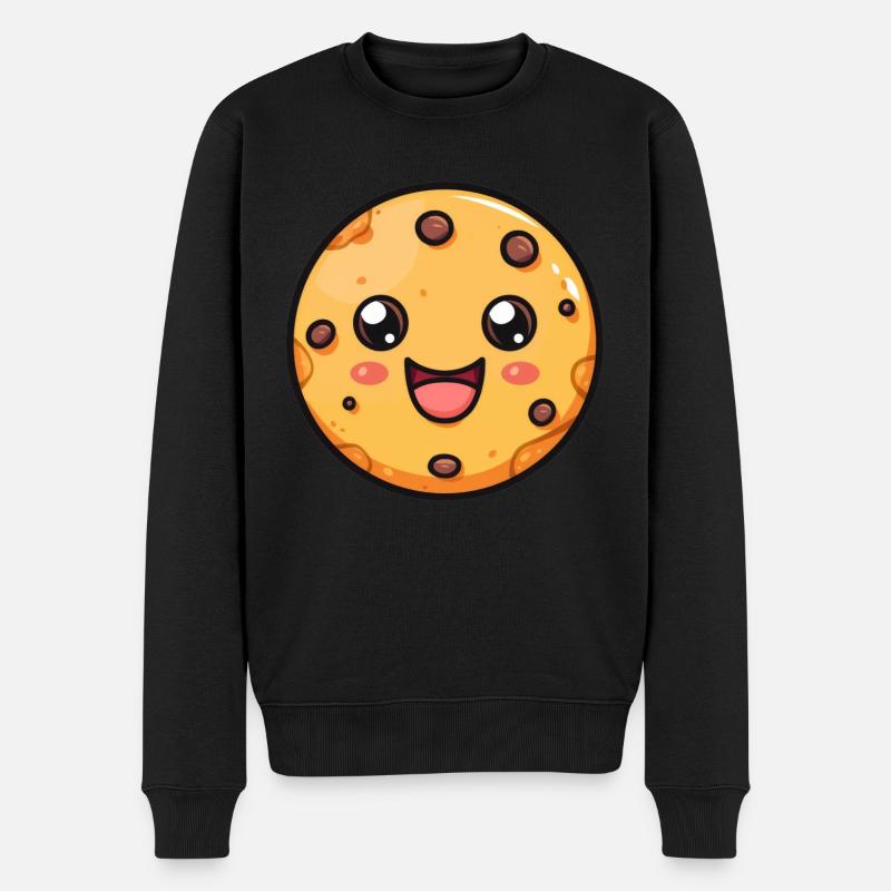 Lustiger Keks Comic - Männer Premium Bio Pullover - Schwarz