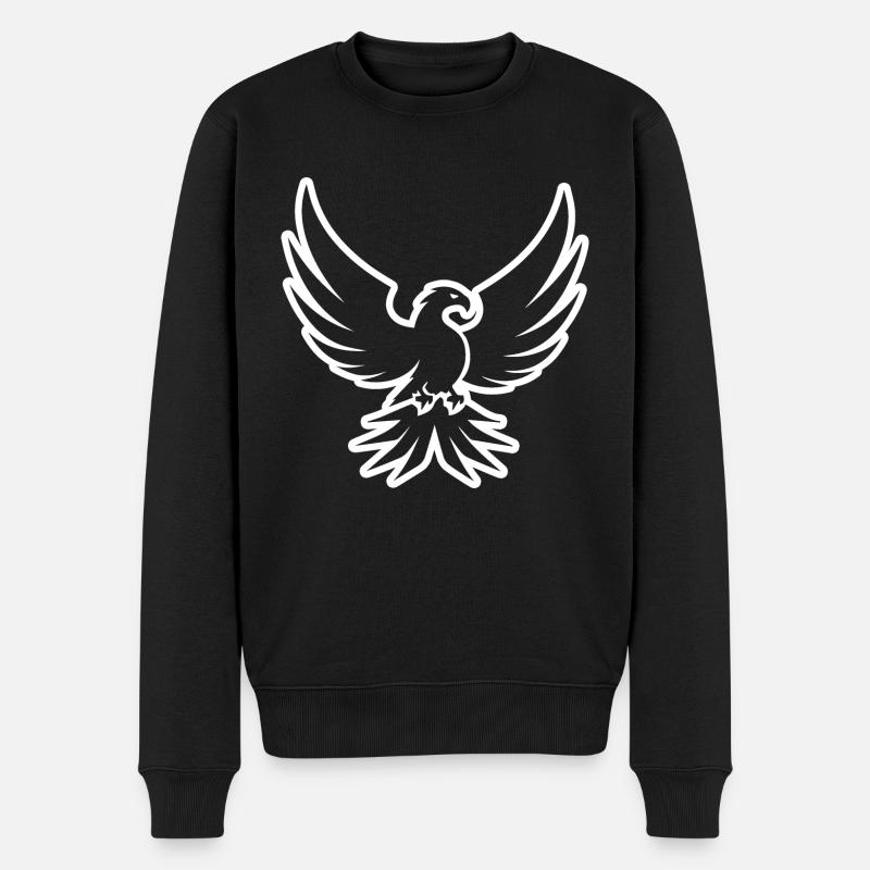 Adler Adlerkopf - Männer Premium Bio Pullover - Schwarz