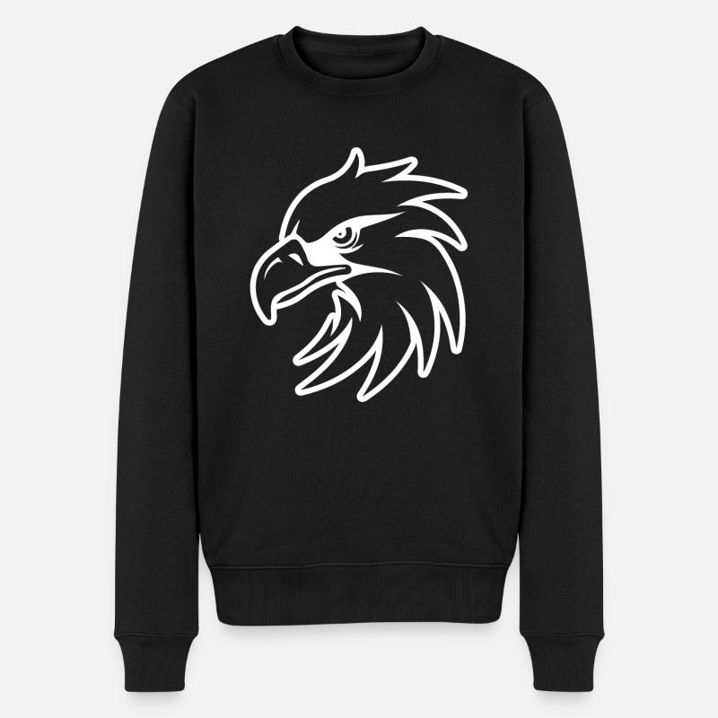 Adler Adlerkopf - Männer Premium Bio Pullover - Schwarz