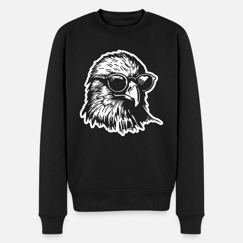 Adler Adlerkopf - Männer Premium Bio Pullover - Schwarz