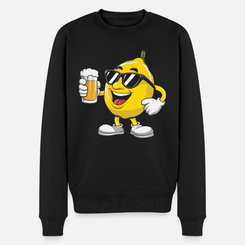 Zitrone Trinken Bier - Männer Premium Bio Pullover - Schwarz