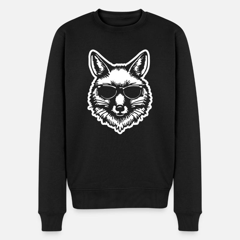 Fuchs Füchse - Männer Premium Bio Pullover - Schwarz