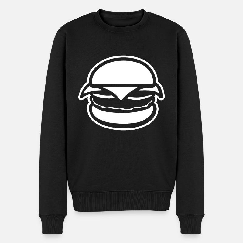Hamburger Burger - Männer Premium Bio Pullover - Schwarz
