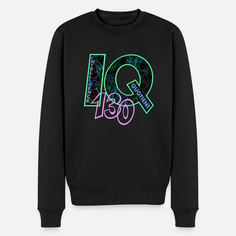 IQ 130 - Männer Premium Bio Pullover - Schwarz