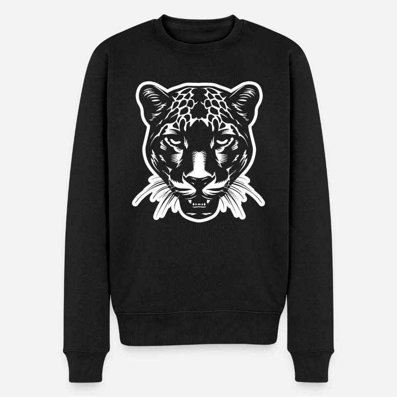 Panther - Männer Premium Bio Pullover - Schwarz