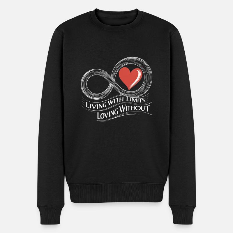 Living with Limits, Loving without - ME/CFS - Männer Premium Bio Pullover - Schwarz