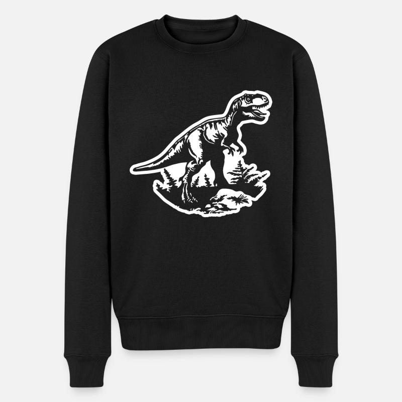Dinosaurier Dino - Männer Premium Bio Pullover - Schwarz
