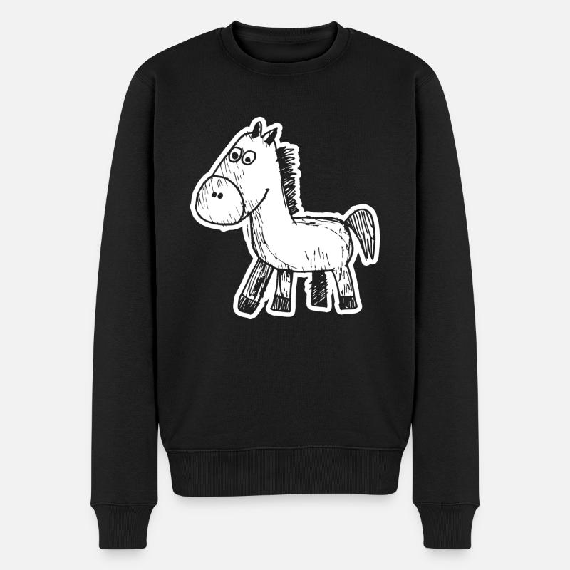 Cheval Chevaux Équitation Cavalier - Pull Premium bio Homme - noir