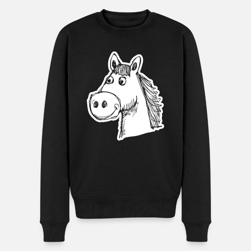 Cheval Chevaux Équitation Cavalier - Pull Premium bio Homme - noir