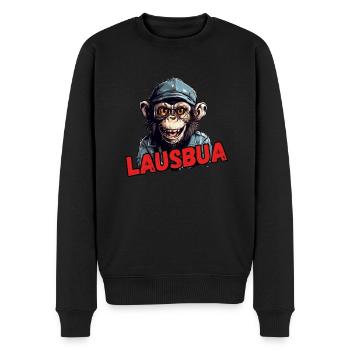 LAUSBUA - Männer Premium Bio Pullover - Schwarz - Vorne - Nico (187cm)