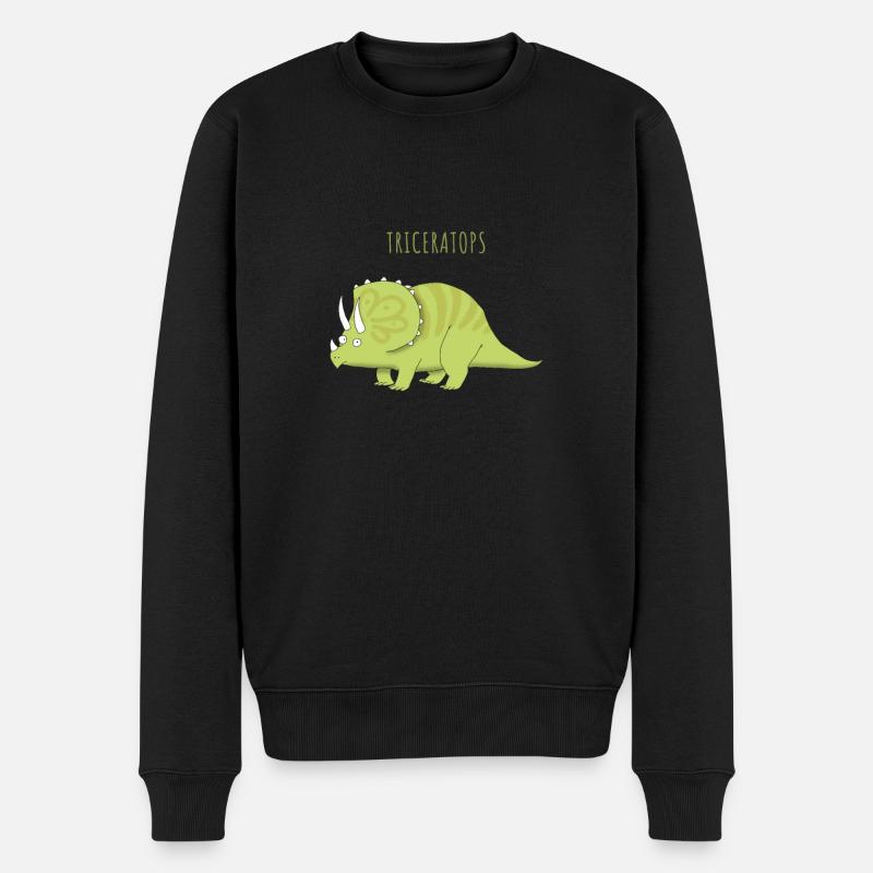 Illustration amusante d’un TRICÉRATOPS - Pull Premium bio Homme - noir