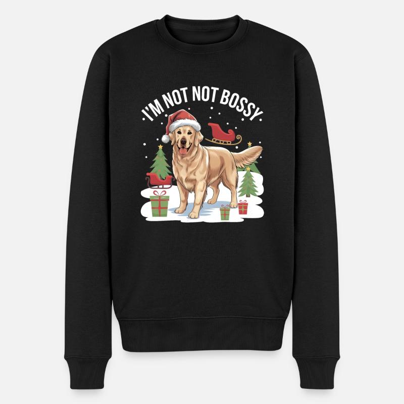 Golden Retriever Weihnachten Süß - Männer Premium Bio Pullover - Schwarz