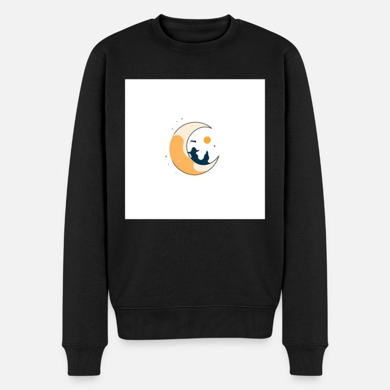 Mond - Männer Premium Bio Pullover - Schwarz