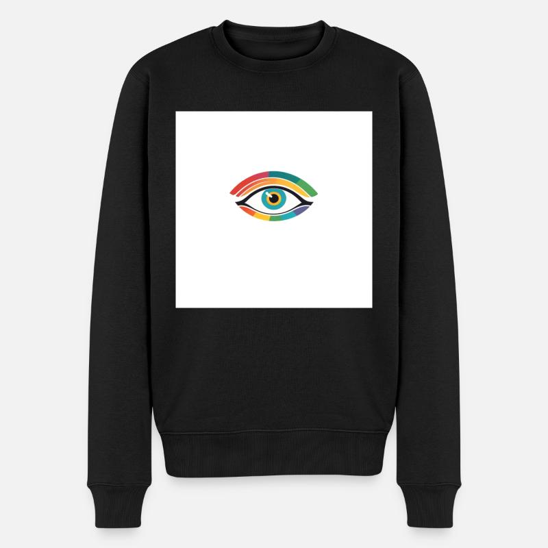Bunte Auge - Männer Premium Bio Pullover - Schwarz