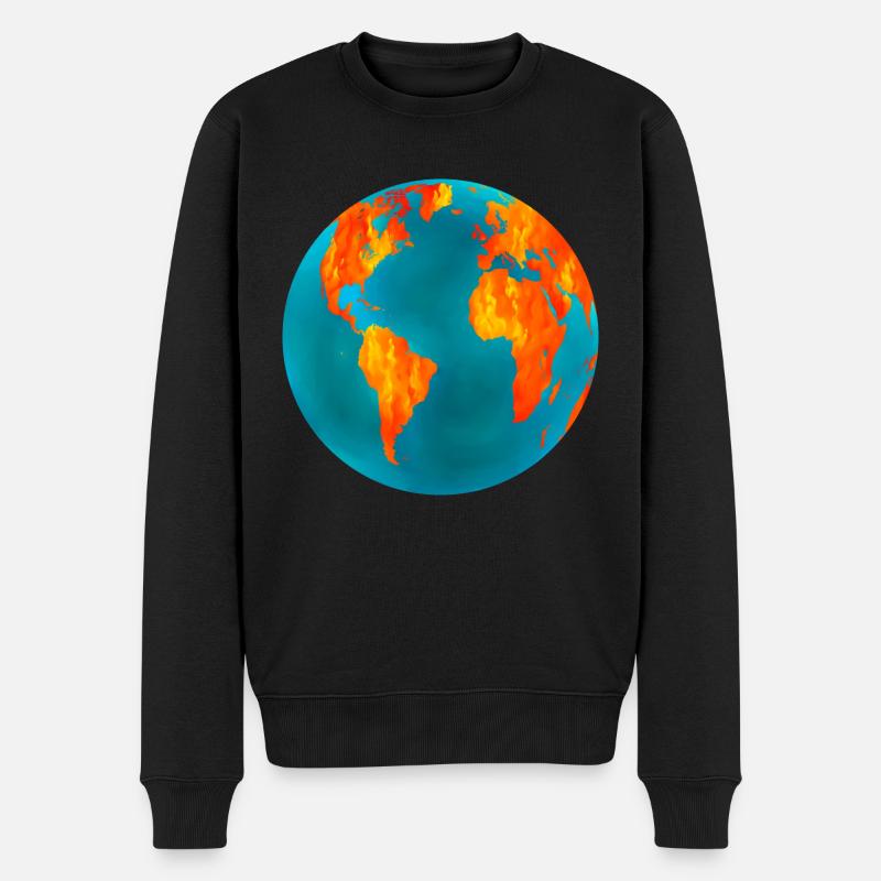 Earth Fire and Ice - Männer Premium Bio Pullover - Schwarz