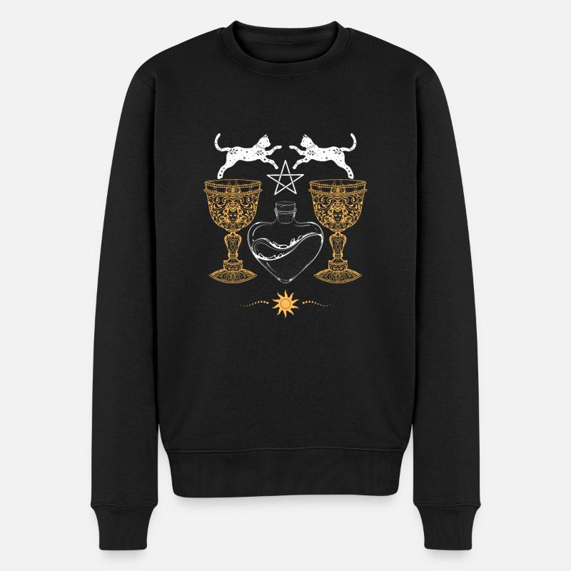 Chats et gobelets magiques - Pull Premium bio Homme - noir