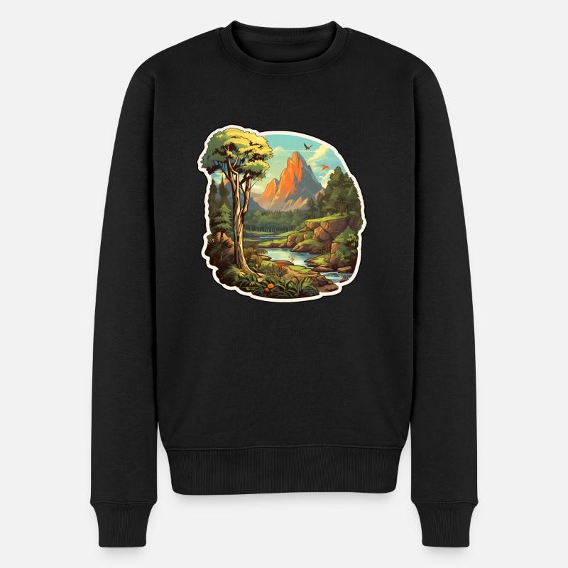 Paysage Nature - Pull Premium bio Homme - noir