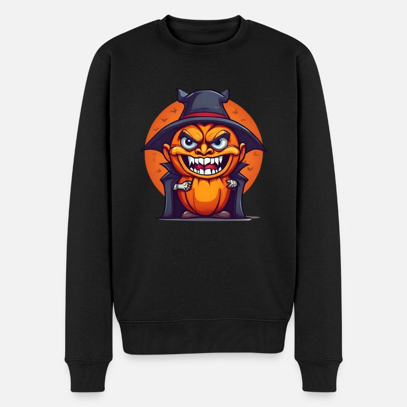 Halloween Citrouille Vampire - Pull Premium bio Homme - noir