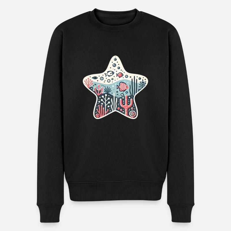 Stachelhäuter - Männer Premium Bio Pullover - Schwarz