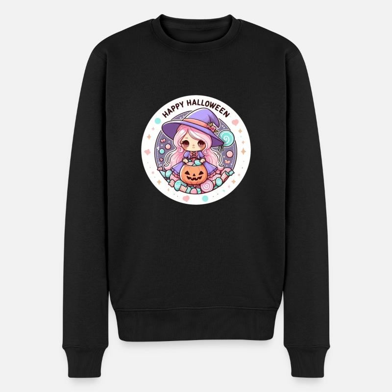 Halloween Hexe - Männer Premium Bio Pullover - Schwarz
