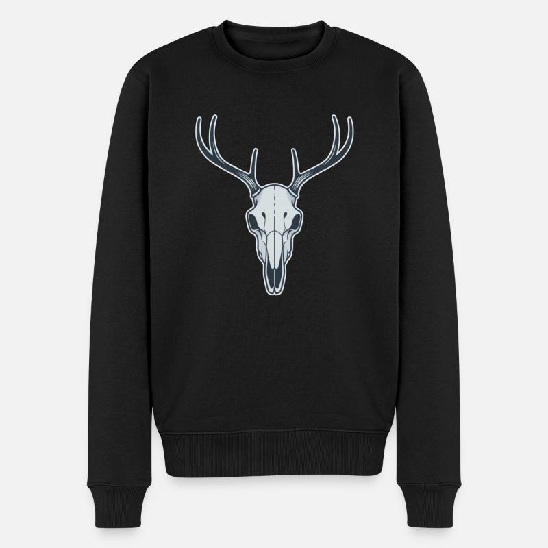 Crâne de cerf - Pull Premium bio Homme - noir