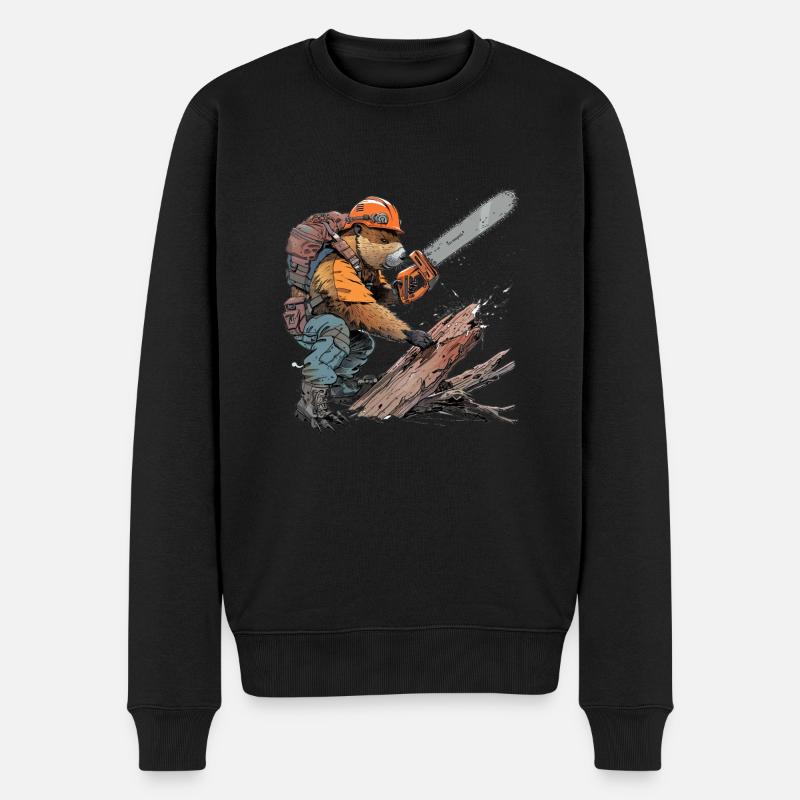Tronçonneuse Beaver Lumberjack - Pull Premium bio Homme - noir