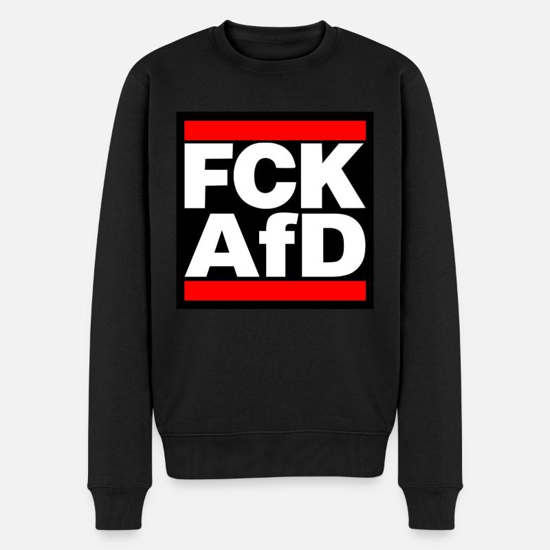 FCK AfD! red - Männer Premium Bio Pullover - Schwarz