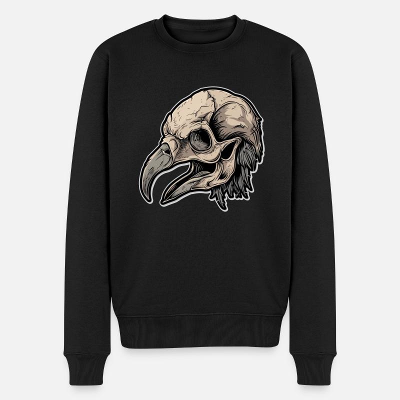 Vulture Head Skeleton - Men's Premium Organic Jumper - black