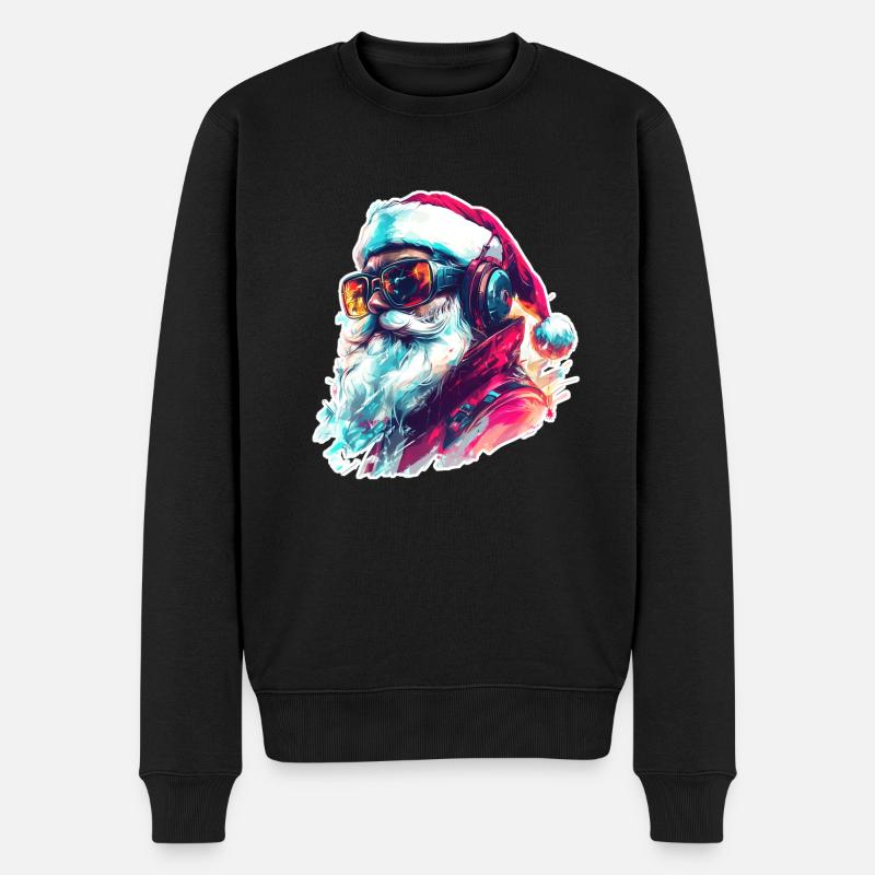 DJ Santa - Männer Premium Bio Pullover - Schwarz