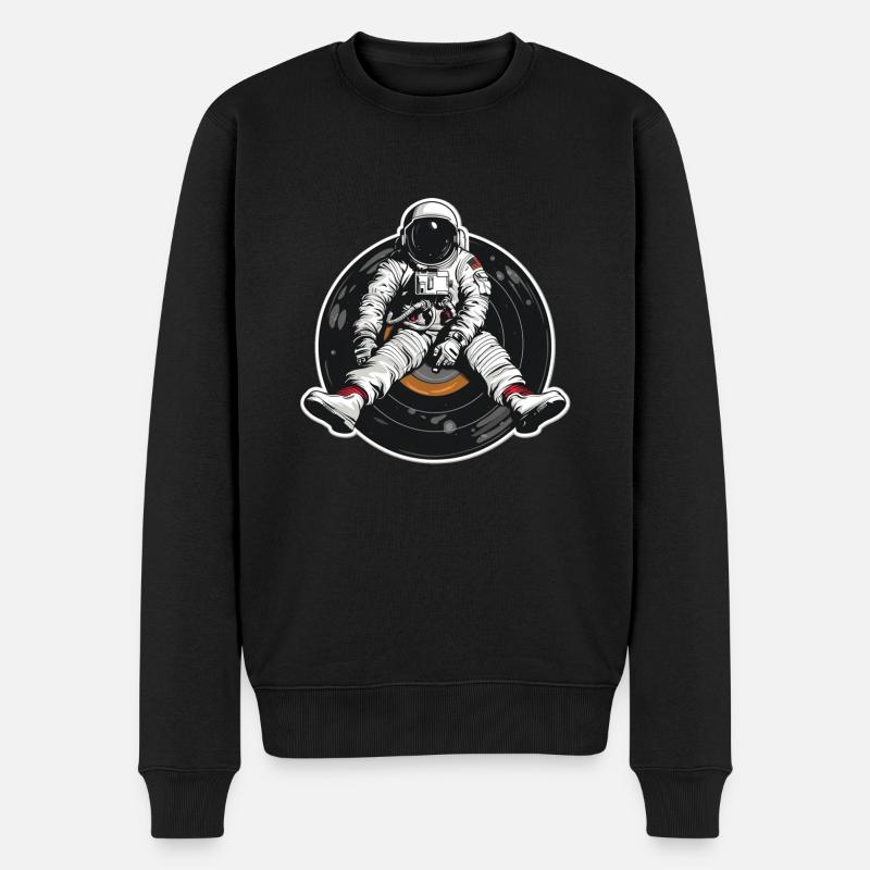 astronaute disque vinyle musique vinyle - Pull Premium bio Homme - noir