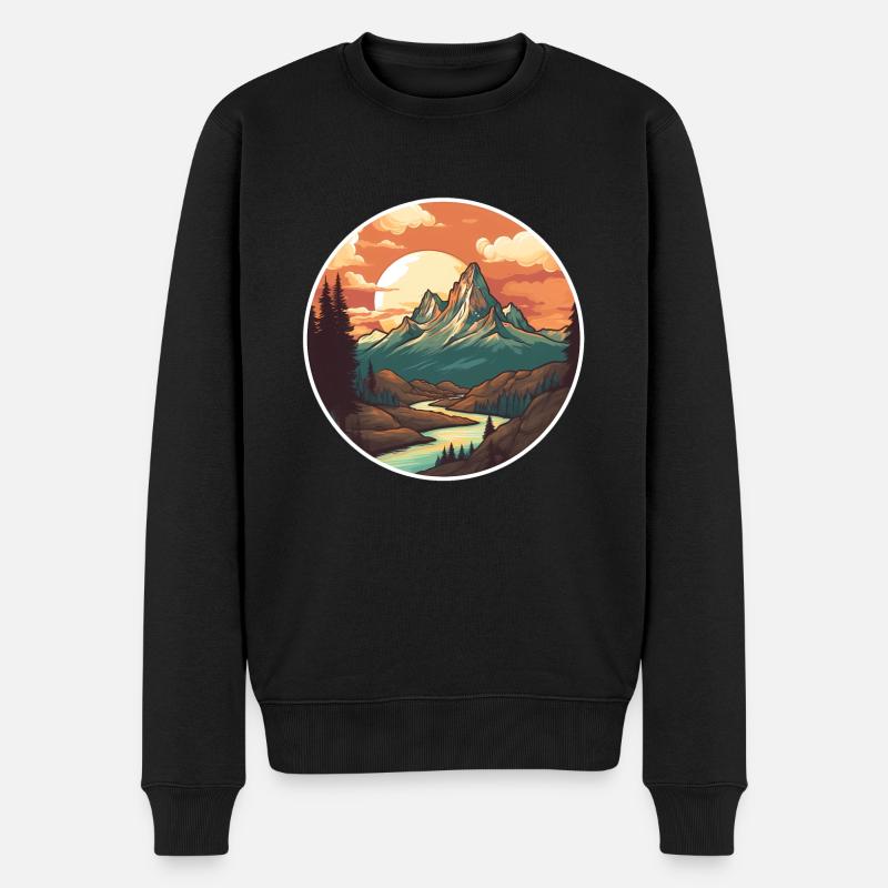 Nature Randonnée Paysage - Pull Premium bio Homme - noir