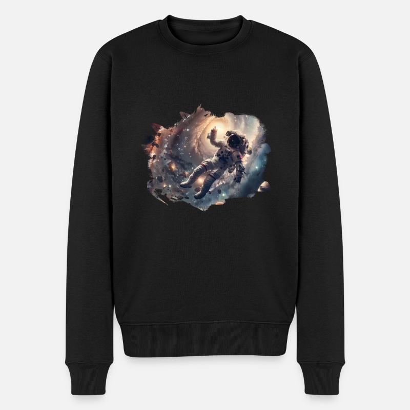 Astronaut Weltraum - Männer Premium Bio Pullover - Schwarz