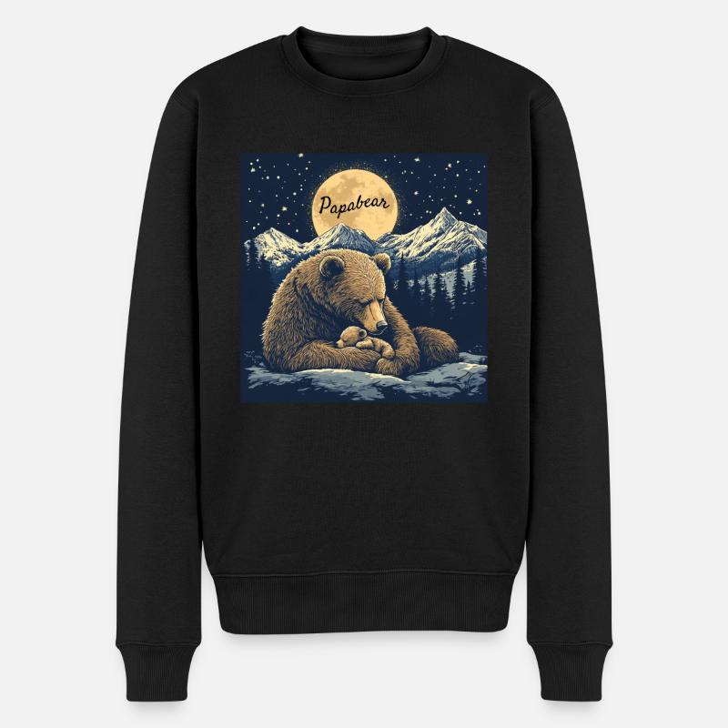 Le Papabear en paix avec lui-même - Pull Premium bio Homme - noir