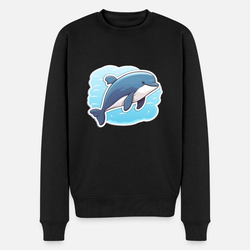 Wal Walfisch - Männer Premium Bio Pullover - Schwarz