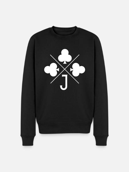 Lucky clover j letter - Men's Premium Organic Jumper - black