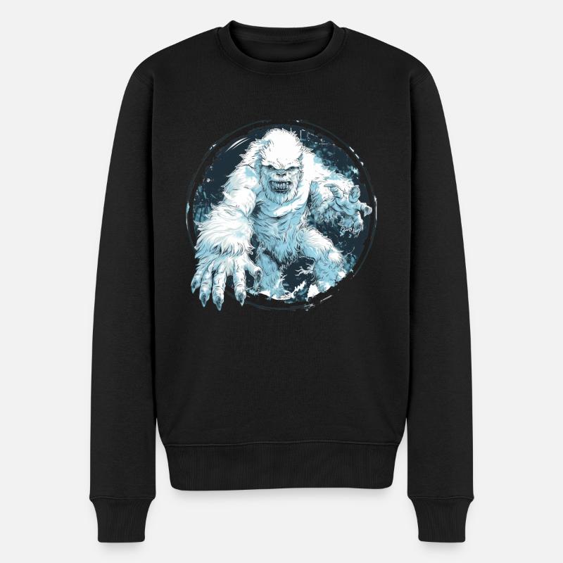 Yeti - Männer Premium Bio Pullover - Schwarz