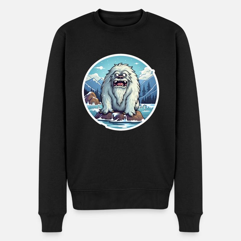 Yeti - Männer Premium Bio Pullover - Schwarz