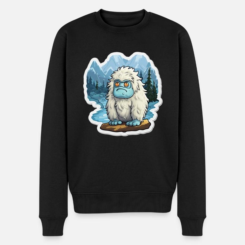 Yeti - Männer Premium Bio Pullover - Schwarz