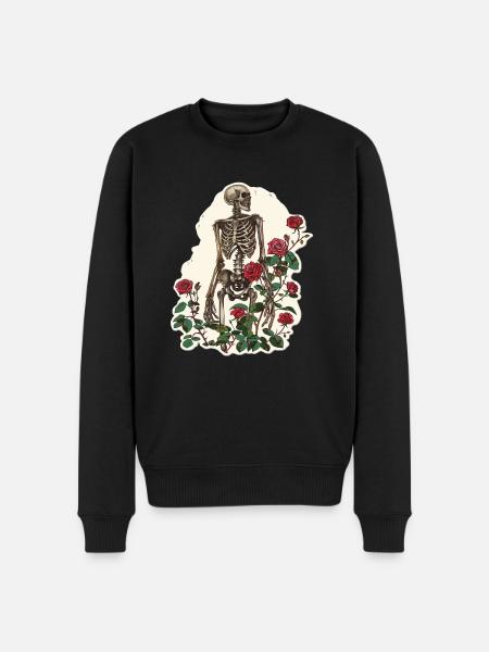 Plant Lover Skeleton Flowers - Men's Premium Organic Jumper - black