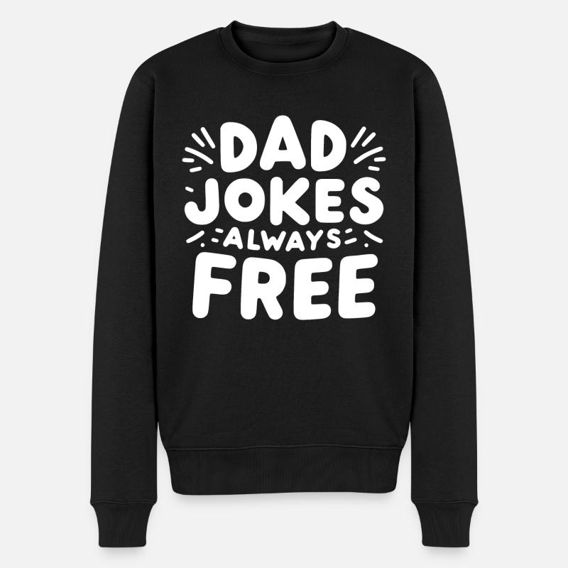 Papa-Witze immer kostenlos - Männer Premium Bio Pullover - Schwarz