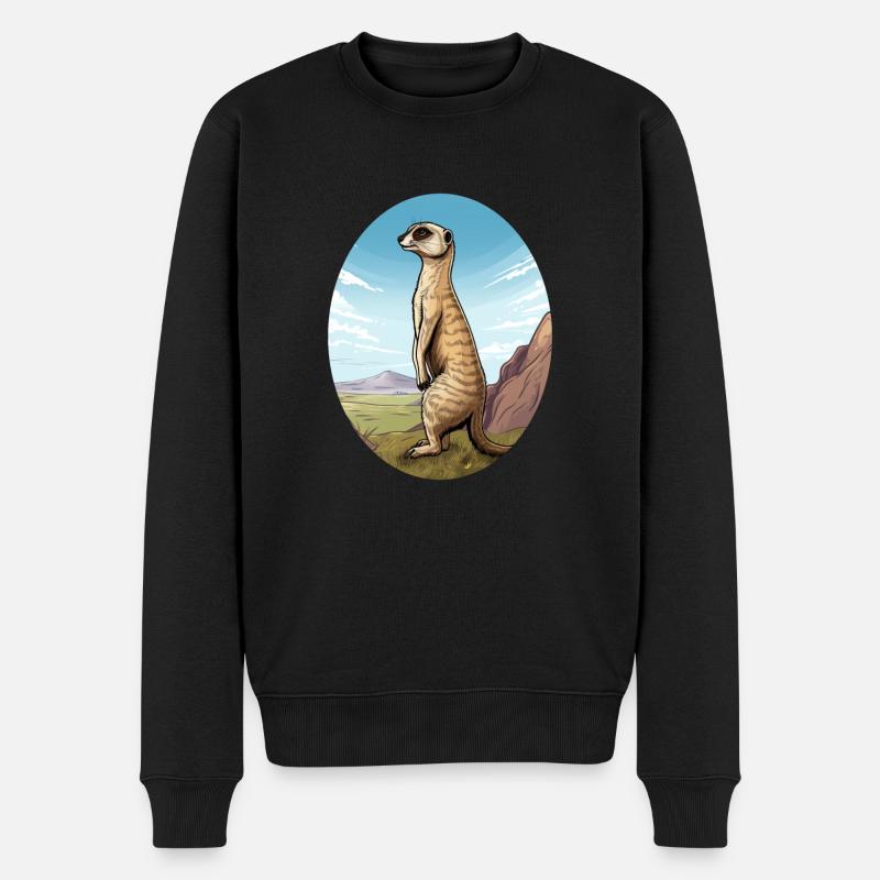 Erdmännchen - Männer Premium Bio Pullover - Schwarz