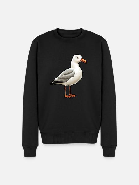 Möwe Seevogel - Männer Premium Bio Pullover - Schwarz