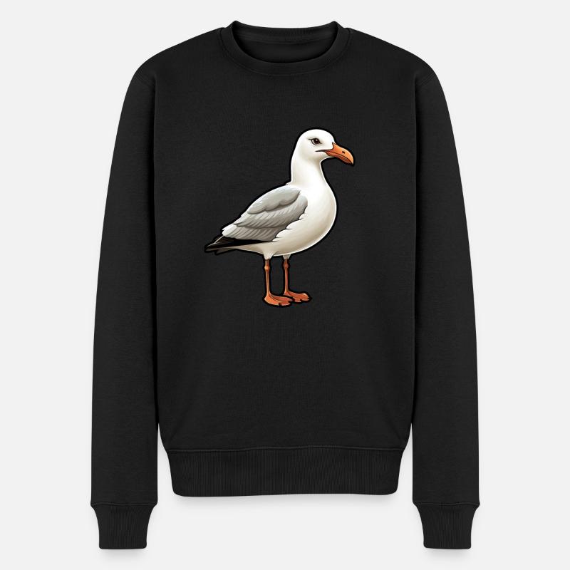 Möwe Seevogel - Männer Premium Bio Pullover - Schwarz