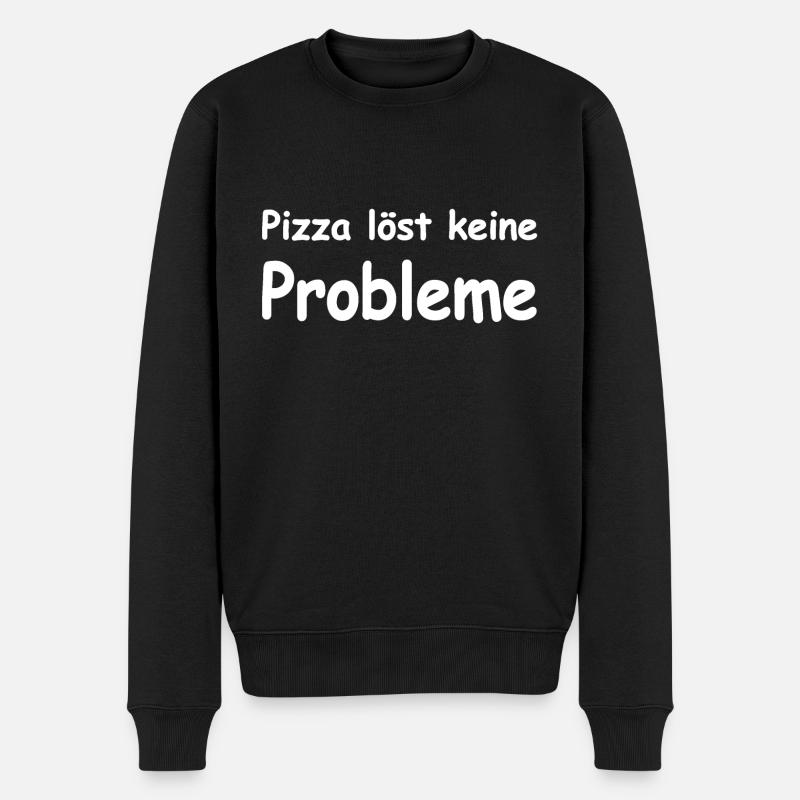 Pizza - Männer Premium Bio Pullover - Schwarz